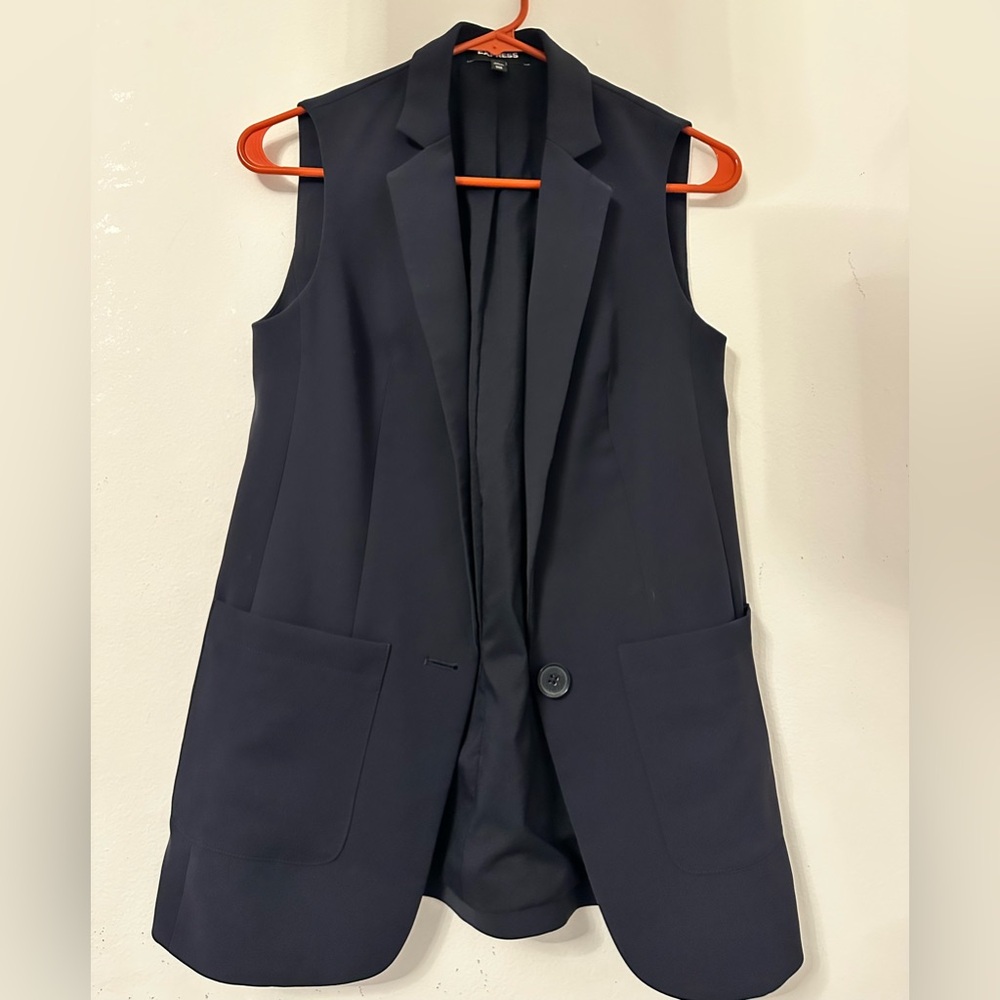 Express Navy Sleeveless Blazer Vest
